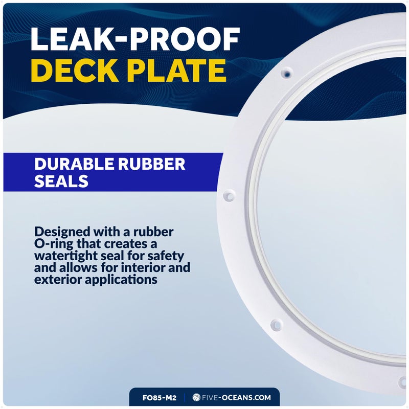 Five Oceans 6" Boat Hatch, 2-Pack Marine Access Hatch, Round Inspection Deck Plate Hatch with Detachable Cover, UV Resistant ABS White Plastic, for Pontoon, Fishing Boat, Bass Boat, Yacht - FO85-M2 - Image 5